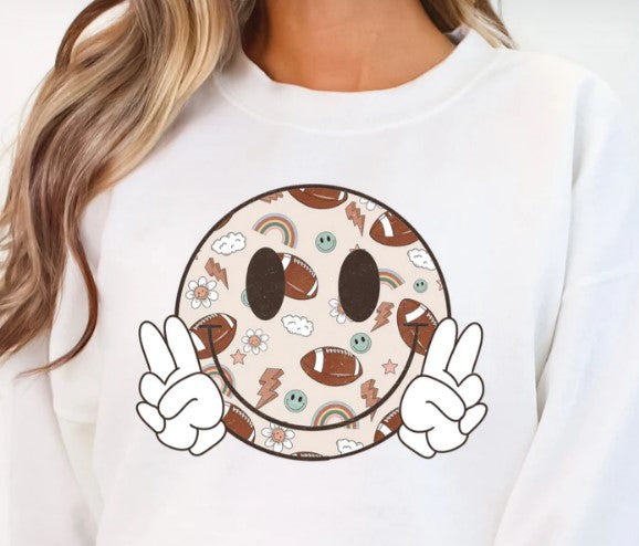 Smiley face football theme shirt
