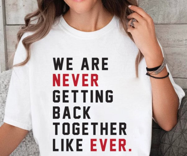 red + black song lyric shirt #3